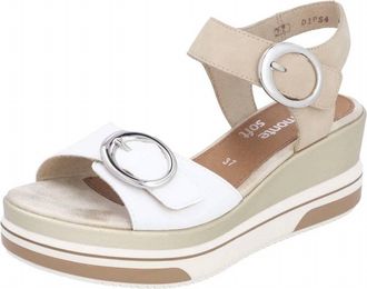 Remonte Womens Sabine 54 Weiss Two Tone Perle Wedge Sandal In White