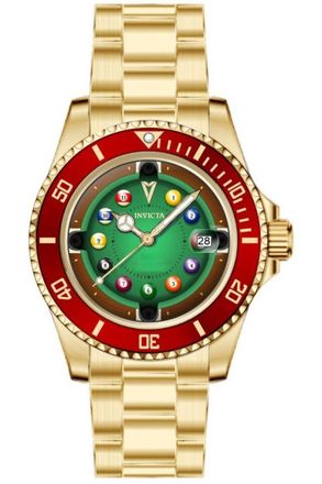 Invicta Pro Diver 50522 Heren Horloge - Quartz Uurwerk - Roestvrij Staal met groene Wijzerplaat - 40mm