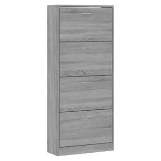 Berkfield Home Shoe Cabinet Grey Sonoma 63x24x147 cm Engineered Wood | Size: 63 x 24 x 147 cm