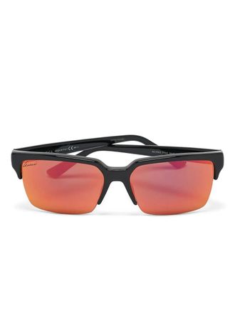 Gucci Zonnebril met rechthoekig montuur - Zwart