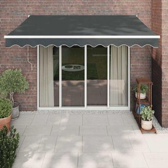 vidaXL Toldo Retr&aacute;ctil Autom&aacute;tico Gris Antracita 3,5x2,5 M Vidaxl