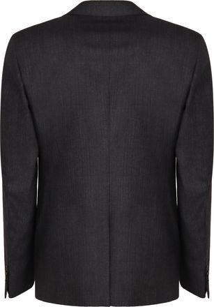 Prada Mens Single-Breasted Wool And Cashmere Coat Grey Suits