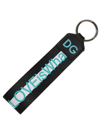 Dolce & Gabbana Multicolor Logo Polyester Brass Holder Keychain Keyring Pvc Accessory