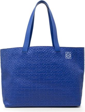 Loewe Blue Leather Shoulder Bag Tote Bag (Pre-Owned)