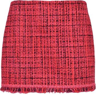Patrizia Pepe Mini Boucl&eacute; Skirt - Red/Black