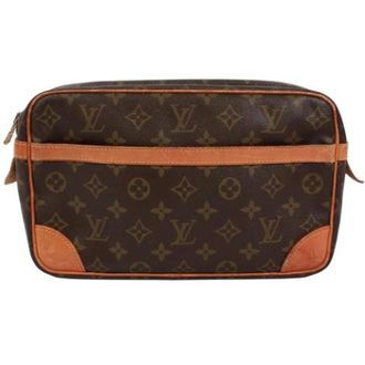 Louis Vuitton Pre-owned Monogram Clutch bag - Heren - Pre-owned - Bruin - Maat: ONE Size