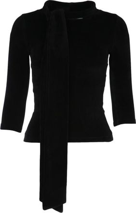 Balenciaga Black Scarf Fitted Turtleneck Sweater