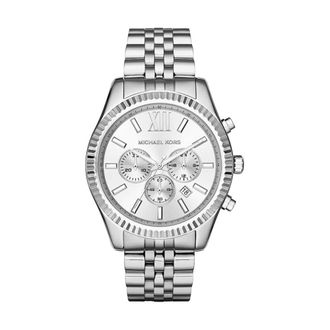 Michael Kors Accessoires, Heren, Grijs, ONE Size, Oversized Lexington Horloge