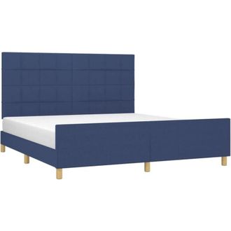vidaXL Cama Sin Colch&oacute;n Tela Azul 180x200 Cm Vidaxl