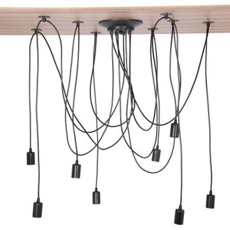 OEM L&aacute;mpara Colgante Industrial Vintage De 8 Brazos De Metal Negro, L&aacute;mpara De Techo De Dise&ntilde;o Retro Para Comedor O Loft