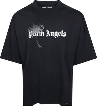Palm Angels Black Palm Drift Loose Palm Tree T-Shirt