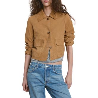 Mango Suede Jacket in Ochre at Nordstrom, Size X-Small