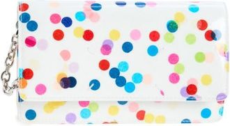 Maison Margiela Medium Confetti Print Leather Wallet on a Chain in White/multicolor at Nordstrom