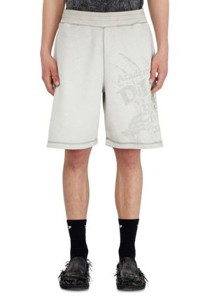 Diesel Sweatshorts with d&eacute;vor&eacute; motifs - Shorts - Man - Grey