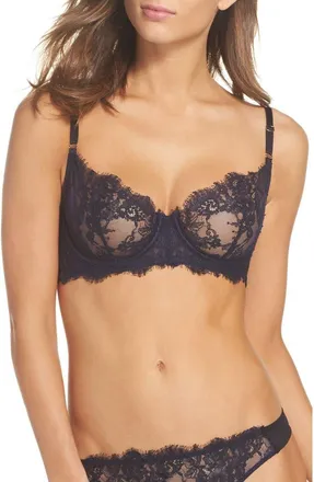 Skarlett Blue Entice Underwire Balconette Bra in Black /Midnight at Nordstrom, Size 38B