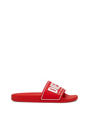 Diesel Sa-Mayemi-Pool slides with 3D logo - Slides - Man - Red