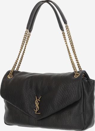 Saint Laurent Womens Calypso Large Lambskin Leather Bag Black Shoulder