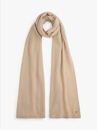 Tommy Hilfiger Pure Cashmere TH Monogram Plaque Scarf