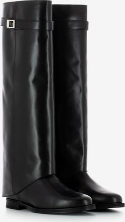 Via Roma 15 Stivali con risvolto e lucchetto nero