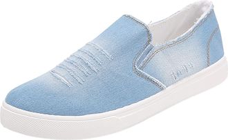 Generic Mens Shoes Size 8 Low-Top Sneakers Men Trainers Slip On Canvas Pumps Casual Flat Gym Shoe Casual Canvas Sneaker Light Blue