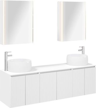 vidaXL Juego De Muebles De Ba&ntilde;o 5 Uds. Blanco Madera De Ingenier&iacute;a Vidaxl