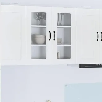 vidaXL vidaXL Pensile cucina Bianco Lucido 80 x 31 x 80 cm Legno multistrato