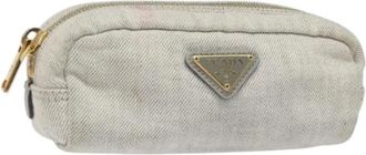 Prada Pre-owned Mini Bags, female, Gray, Size: ONE SIZE Pre-owned Canvas Mini Bag