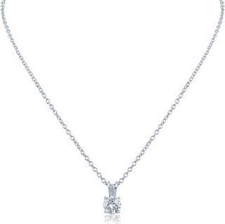 Jardin Round Cubic Zirconia Pendant Necklace in Clear/Silver at Nordstrom Rack, Size 16