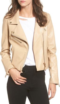 Blank NYC Faux Leather Moto Jacket in Natural Light at Nordstrom Rack, Size X-Small