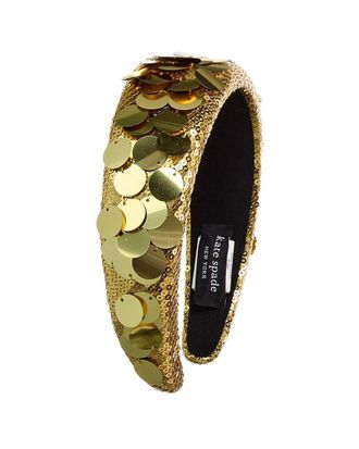Kate Spade New York Kate Spade New York Gold Lame Sequin Embellished Wool-Blend Headband