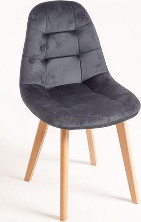 Regalos Miguel Packs Sillas Comedor - Pack 2 Sillas Kelen Terciopelo - Gris Oscuro