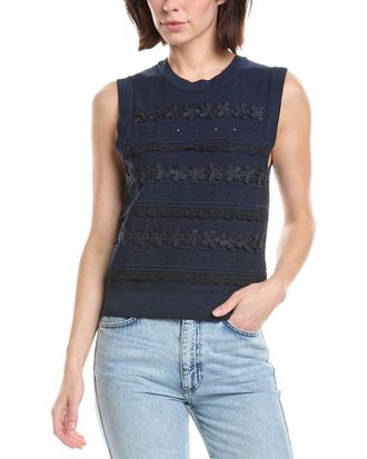 NVLT Nvlt Crochet Details Knit Tank