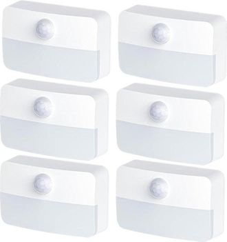 OEM Luz Nocturna Led Con Sensor De Movimiento (6 Unidades), Luces Nocturnas Con Sensor, Luz Nocturna Cuadrada, Para Ni&ntilde;os Y Beb&eacute;s, Luz C&aacute;lida