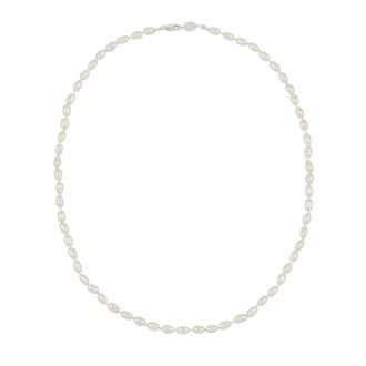 Dower & Hall Mens Oval White Pearl Necklace