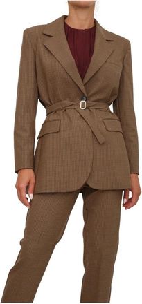 Marella Beige Jas met Wolmix - Dames - Blazers - Beige - XS - Wol - Jassen