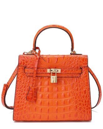 Tiffany & Fred Alligator-Embossed Leather Shoulder Bag