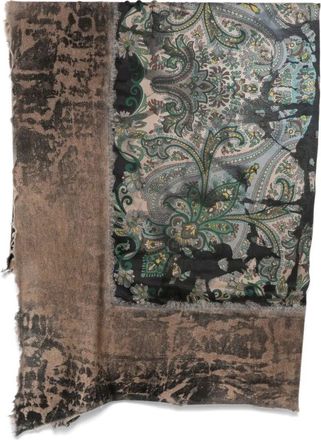 Avant Toi Scarf Hand Painted Paisley Print Foulard