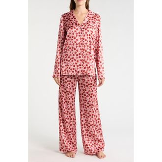 Reformation Ella Silk Pajamas in Cherry On Top at Nordstrom, Size X-Small