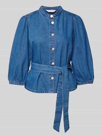 Moss Copenhagen Jeansbluse mit Bindeg&uuml;rtel Modell Rylan Elena in Jeansblau, Gr&ouml;&szlig;e XL