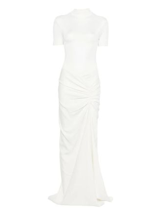 CHRISTOPHER ESBER Fusion draped mock-neck maxi dress - women - Polyester/Elastane - 12 - White