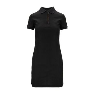 Burberry Polo-stijl mini jurk - Dames - Jurken - Zwart - Maat: L Katoen