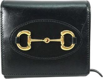 Gucci Tweedehands leren portemonnees - Dames - Vintage Accessoires - Zwart - ONE Size - Leer - Vintage