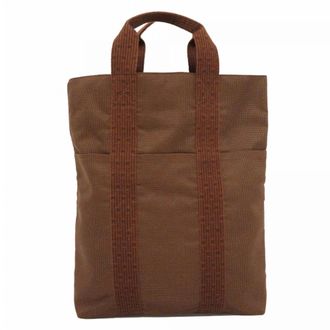 Herm&egrave;s Brown Canvas Tote Bag (Pre-Owned)