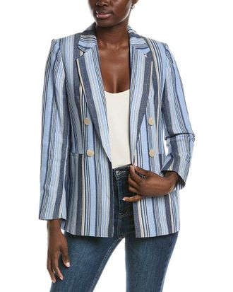 Anne Klein Sleeve Slit Stripe Blazer