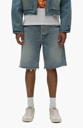 Purple P059 Cast Iron Cutoff Denim Shorts in Light Indigo at Nordstrom, Size 32