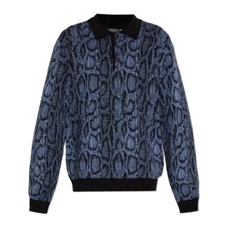 Carhartt Work in Progress Carhartt Wip, V-neck Knitwear, male, Blue, Size: 2XL Polo Snake