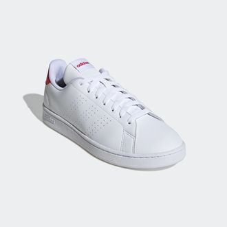 adidas Sneaker ADIDAS SPORTSWEAR ADVANTAGE, Herren, Gr. 40, weiss (cloud wei&szlig;, cloud wei&szlig;, better scarlet), Synthetik, Schuhe Sneaker, Design auf den Spuren 