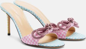 Mach & Mach Double Bow 85 gingham mules