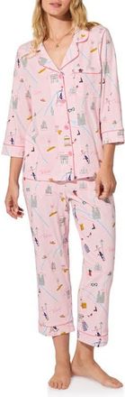 Bedhead Pajamas Print Stretch Organic Cotton Crop Pajamas in 48 Hours In Paris at Nordstrom, Size X-Small