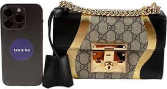 Gucci Black Leather Padlock Mini Crossbody